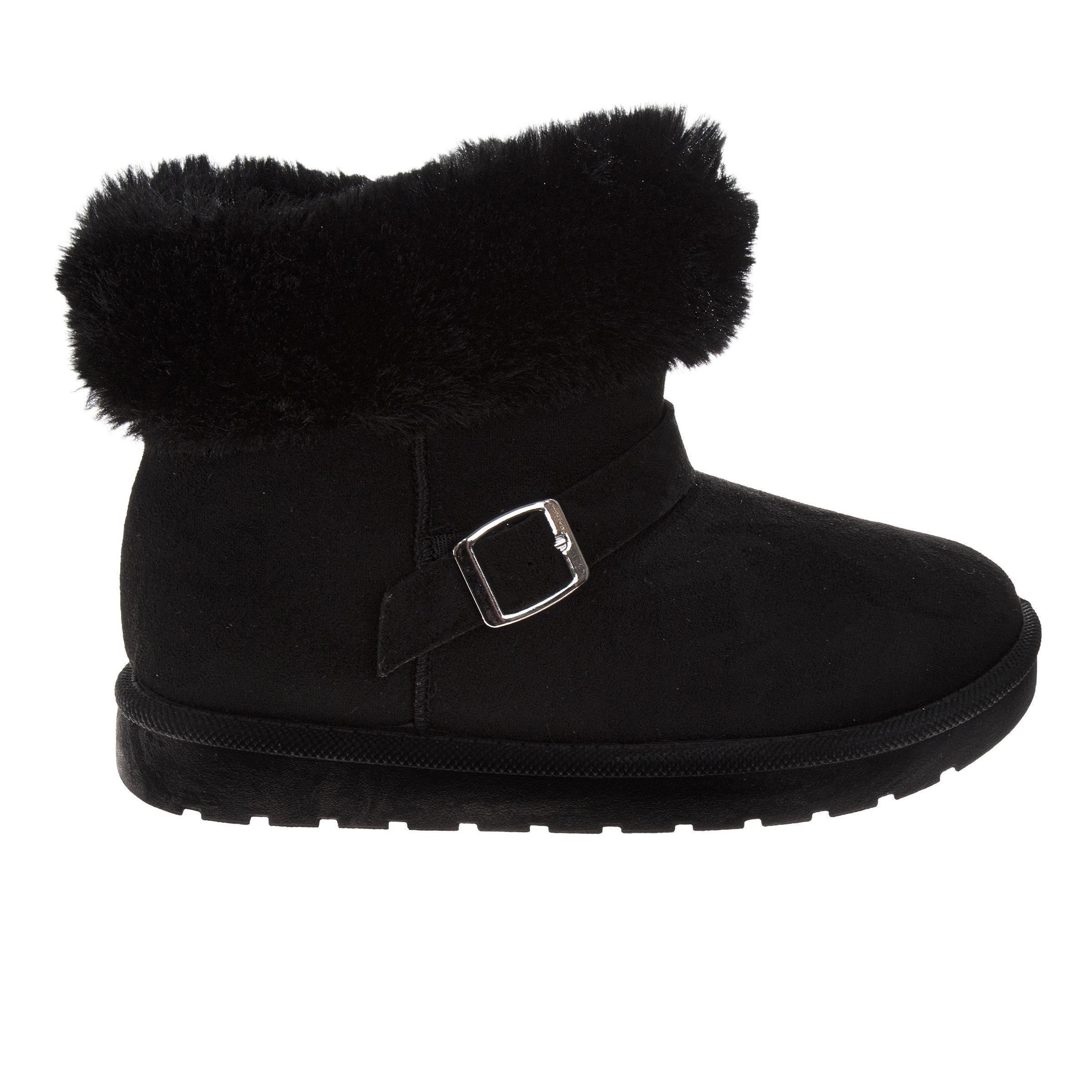 Avalanche Faux Suede Winter "Black" Women's Shoe - BLACK